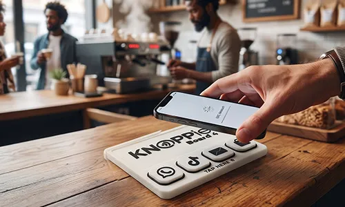 Knoppie NFC Tag Coffee & Restaurant Display Mobile Banner